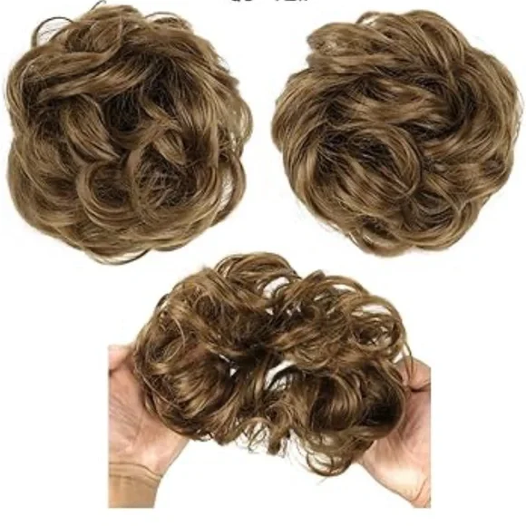 Qunlinta Messy Hair Bun Thick Updo Scrunchies Ponytail Extension blonde - Picture 7 of 8